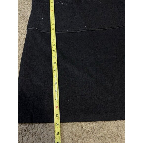 Ann Taylor LOFT Black Sheath Dress Sleeveless Sequin Lined Wool Blend Size 6 - Picture 9 of 10